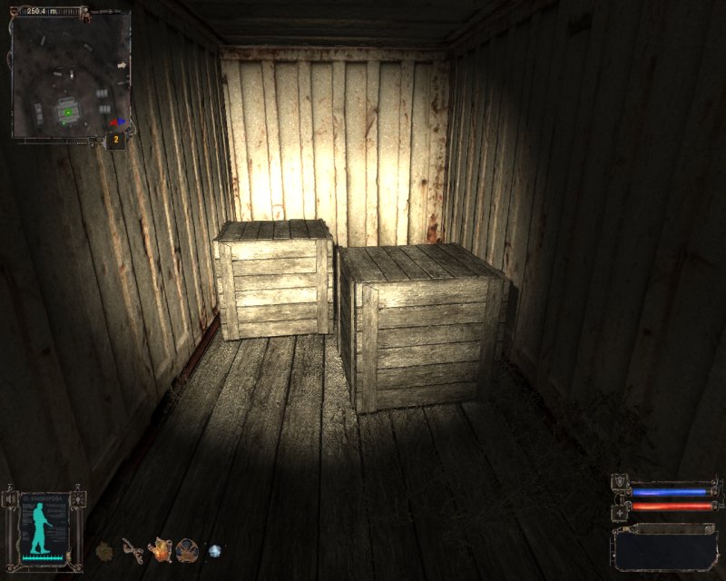 Crates inside container (Click image or link to go back)
