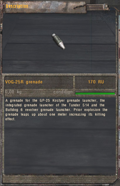 VOG-25R Grenade (Click image or link to go back)