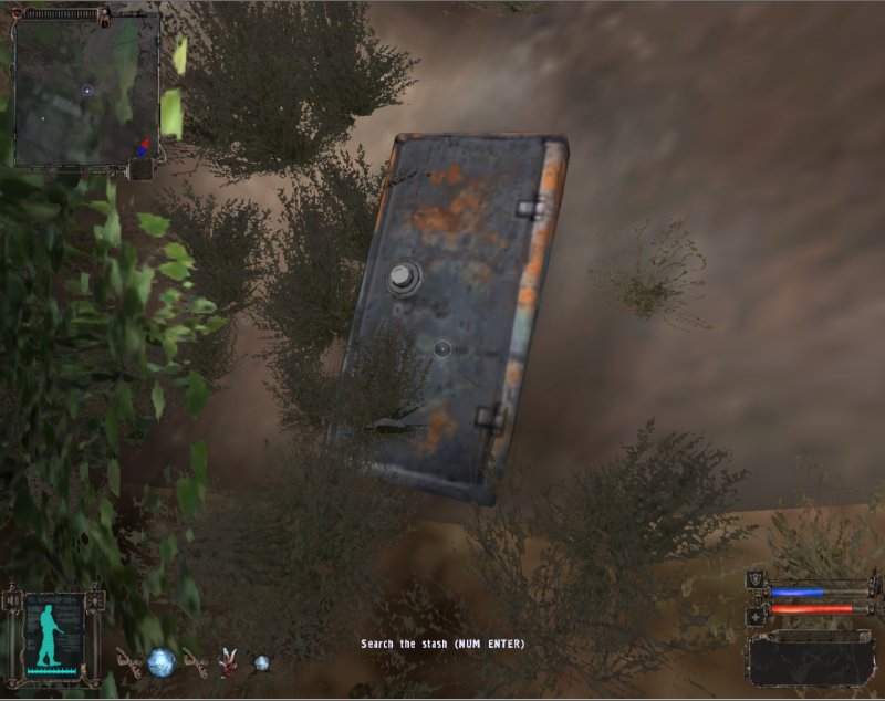 Stash: Under the bush by the wall (Click image or link to go back)